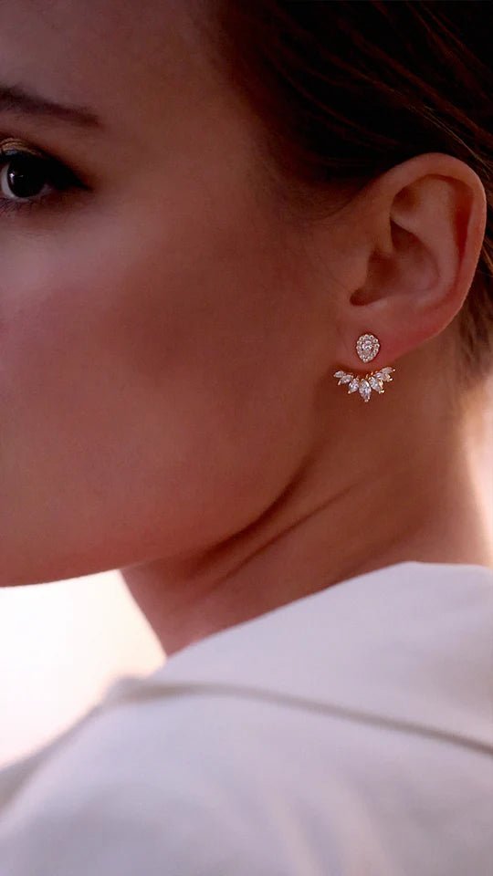 Lotus Gold Plated Ear Jacket - ARTSY SILVER