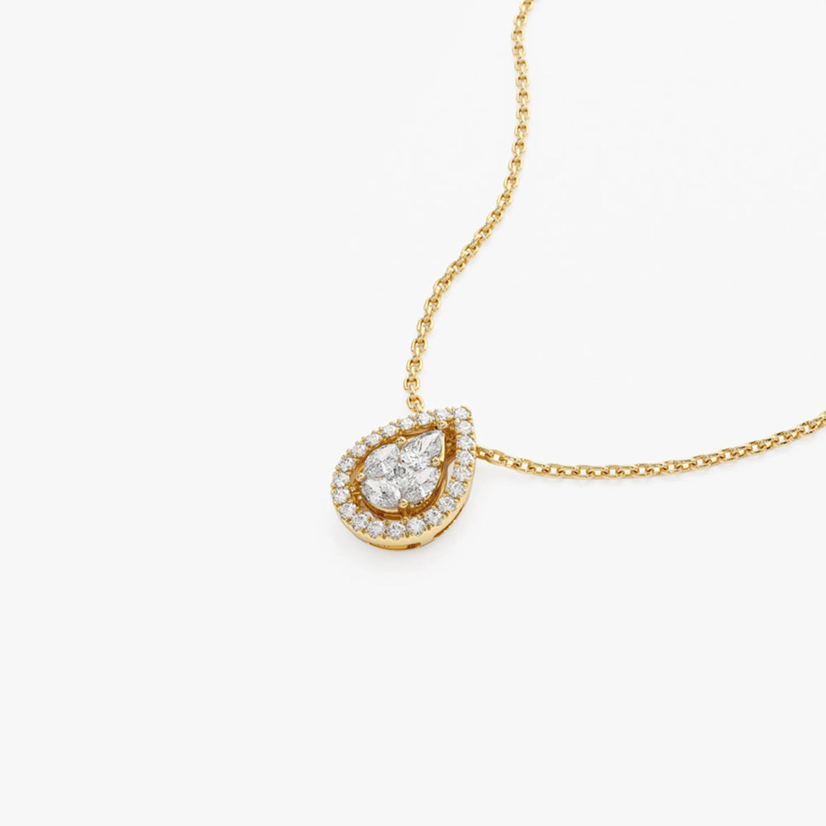 Pear Halo Necklace