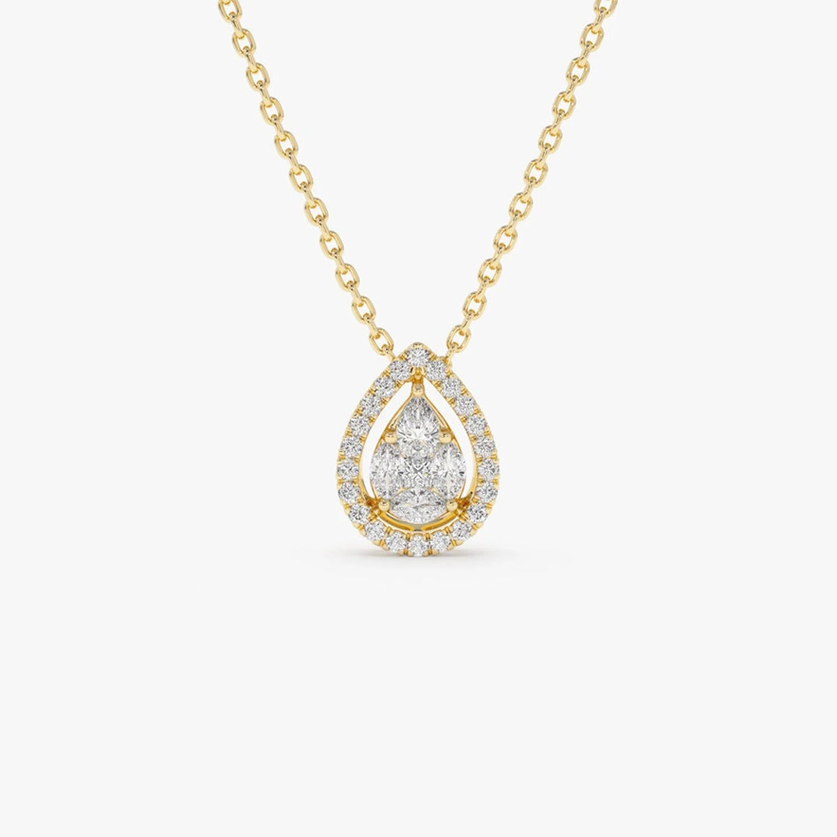 Pear Halo Necklace