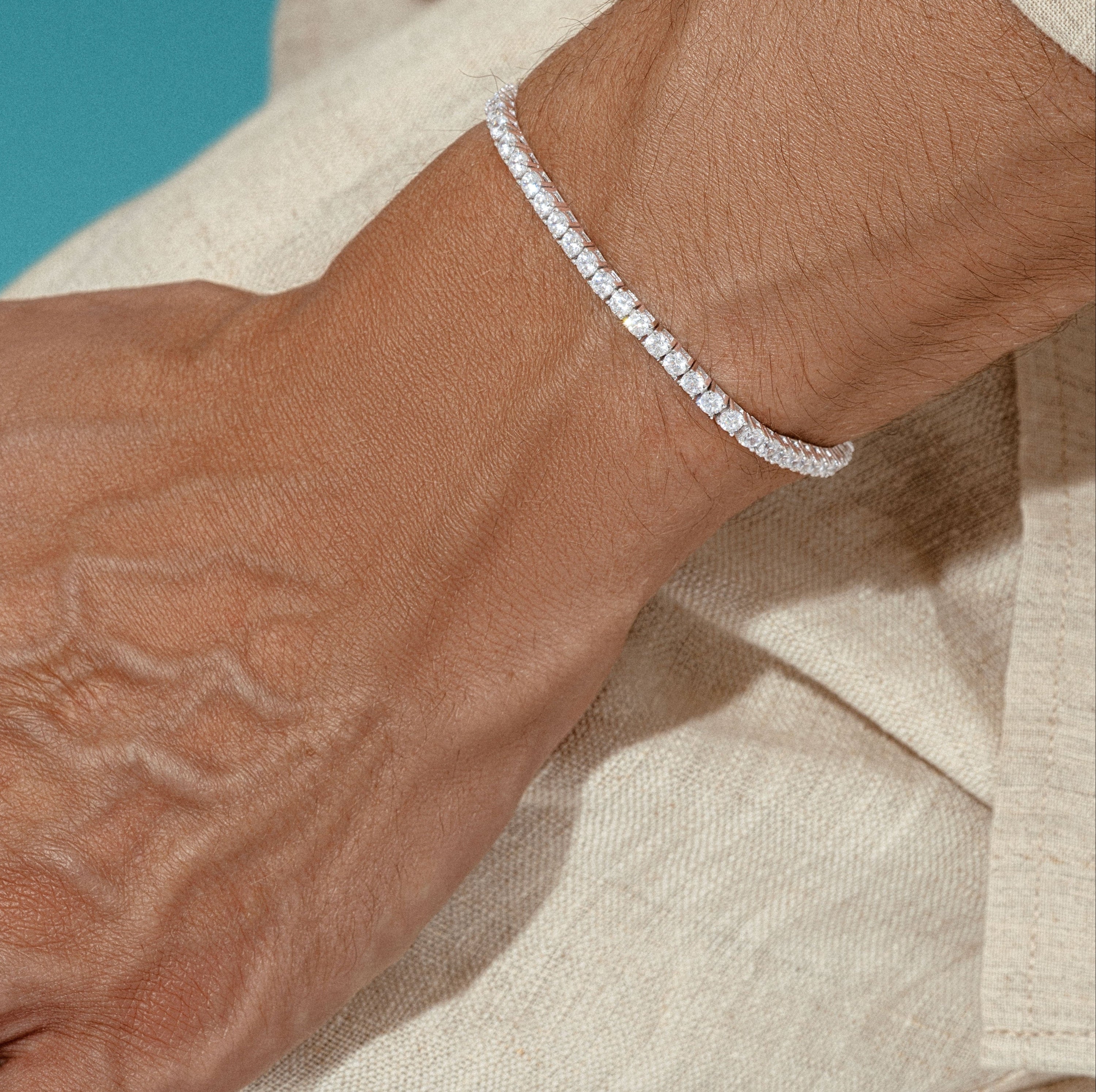 3mm Men Tennis Bracelet - ARTSY SILVER