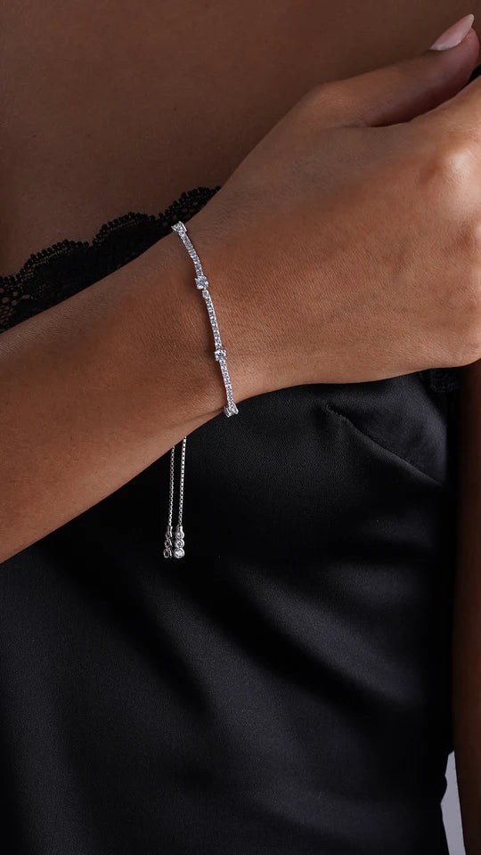 Tennis Multi Stone Bracelet Silver