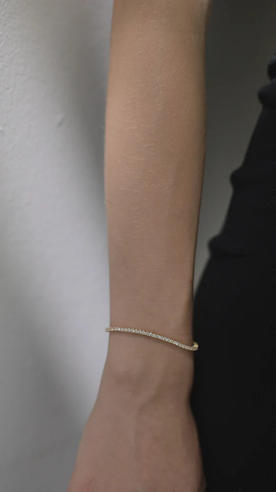 <tc>سوار تنس قابل للتعديل مطلي بالذهب </tc>