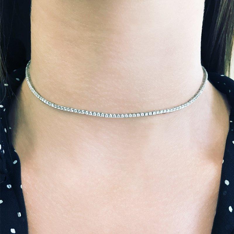 Tennis Choker 3mm - ARTSY SILVER