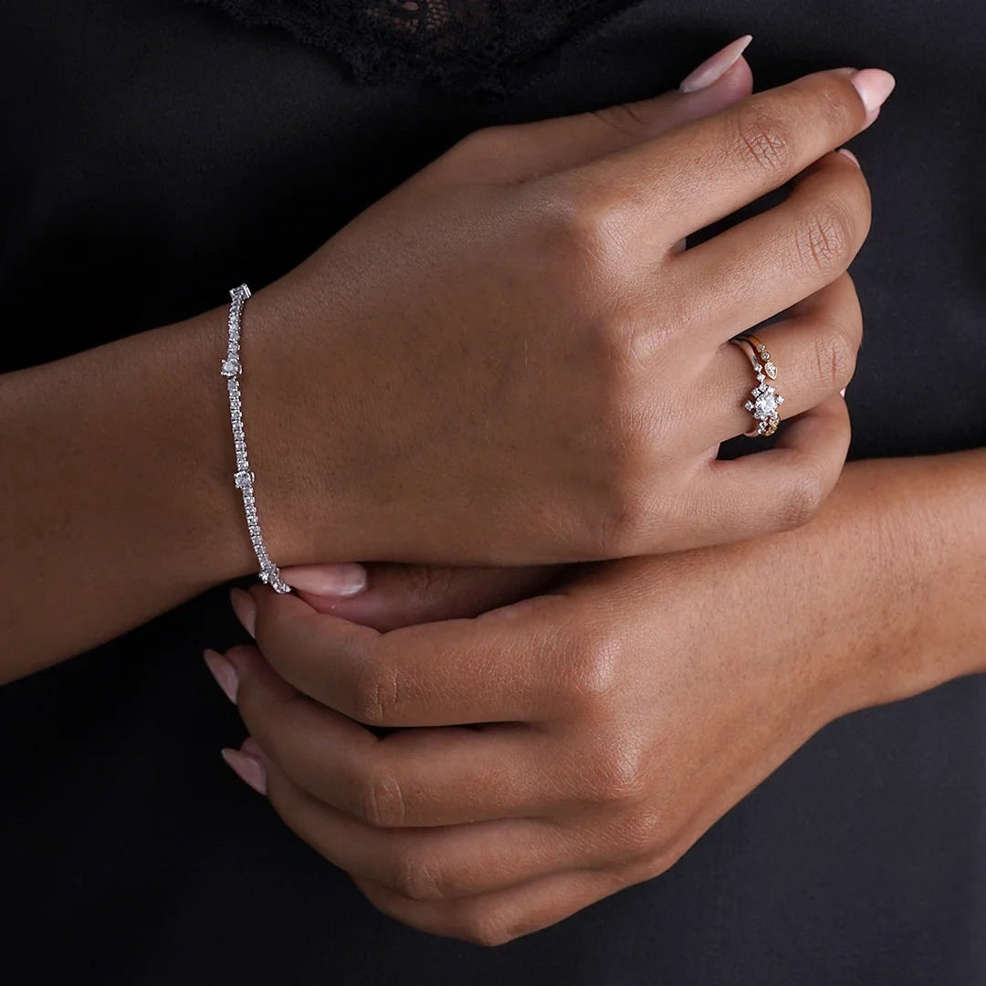 Tennis Multi Stone Bracelet Silver - ARTSY SILVER