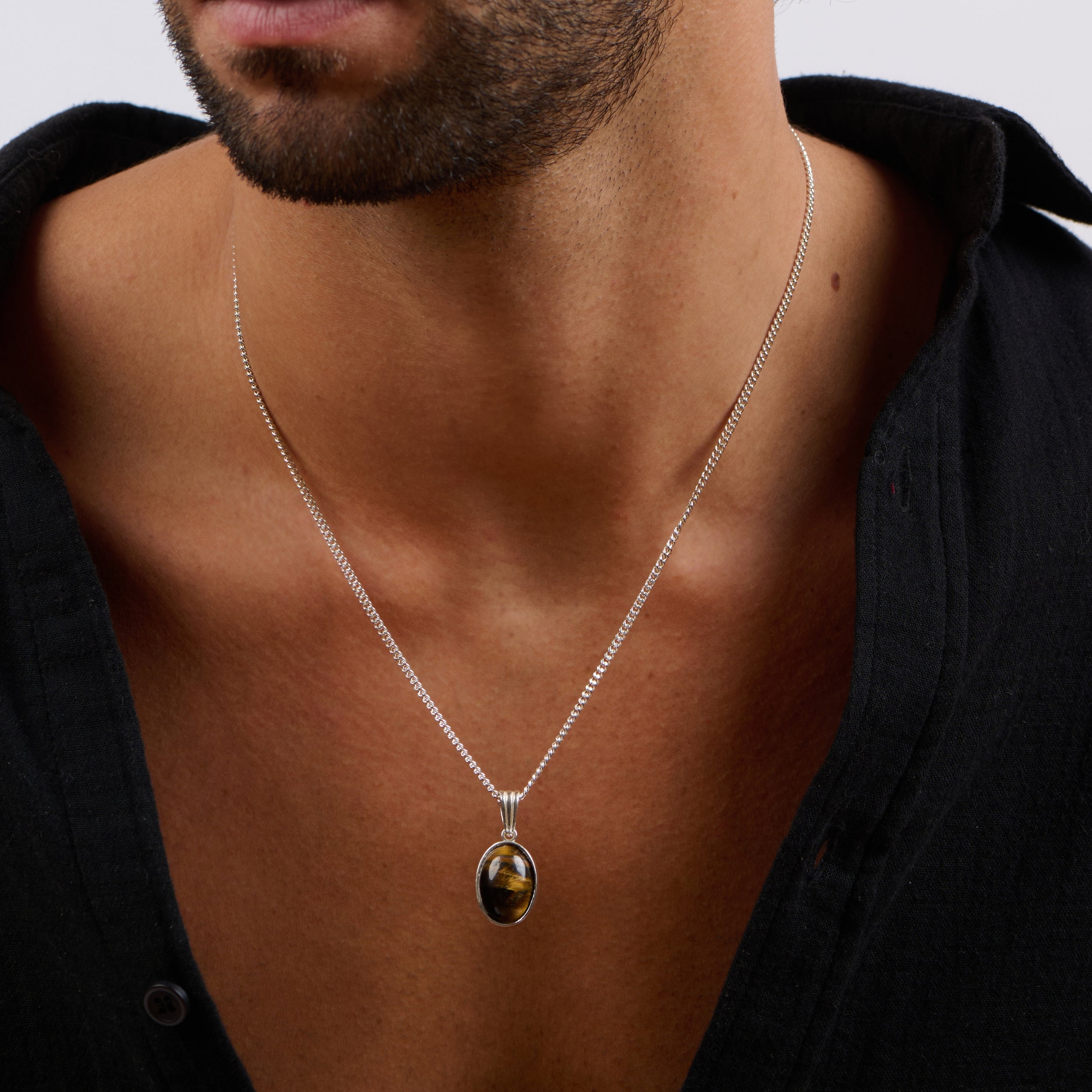 Tiger Eye Oval cut Pendant