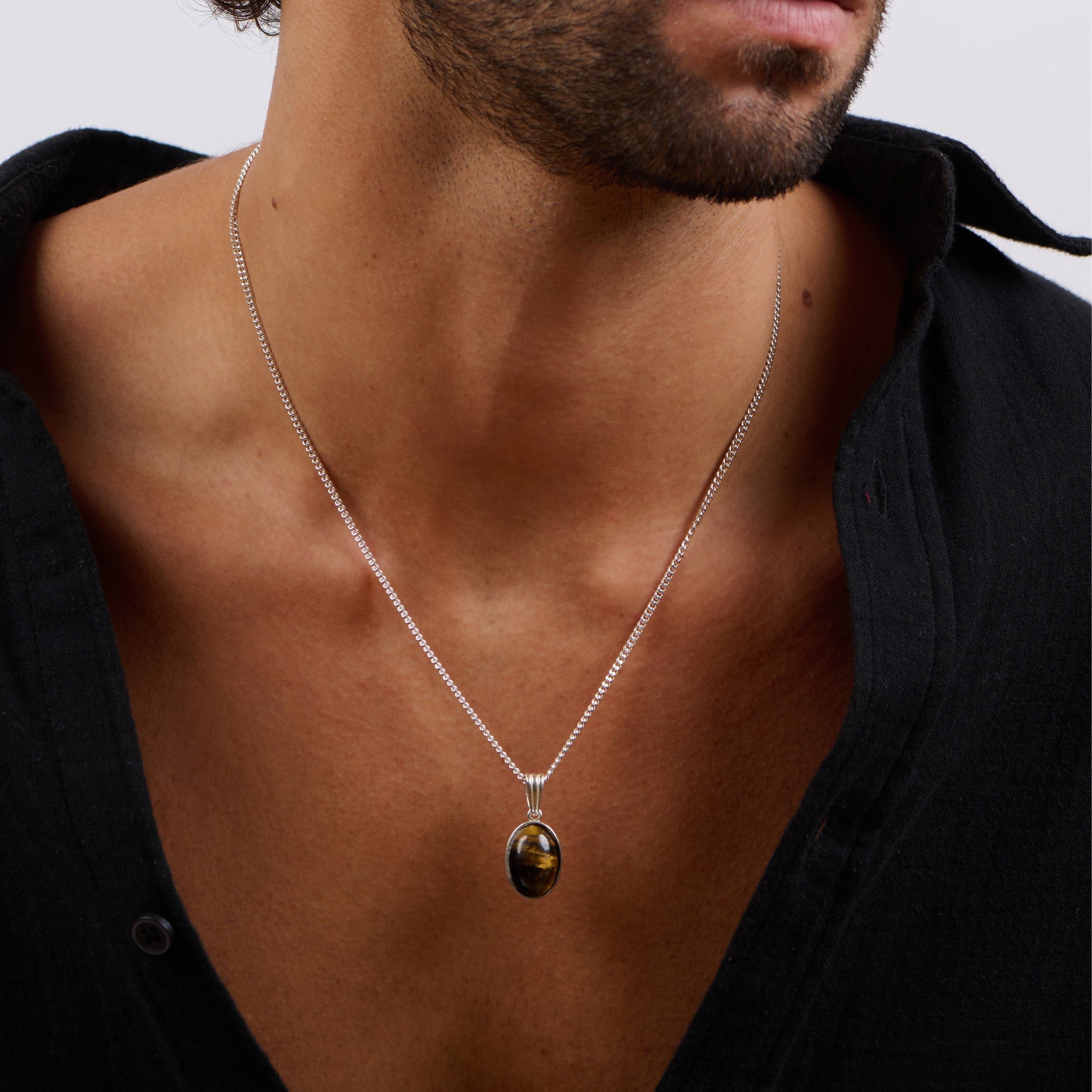 Tiger Eye Oval cut Pendant