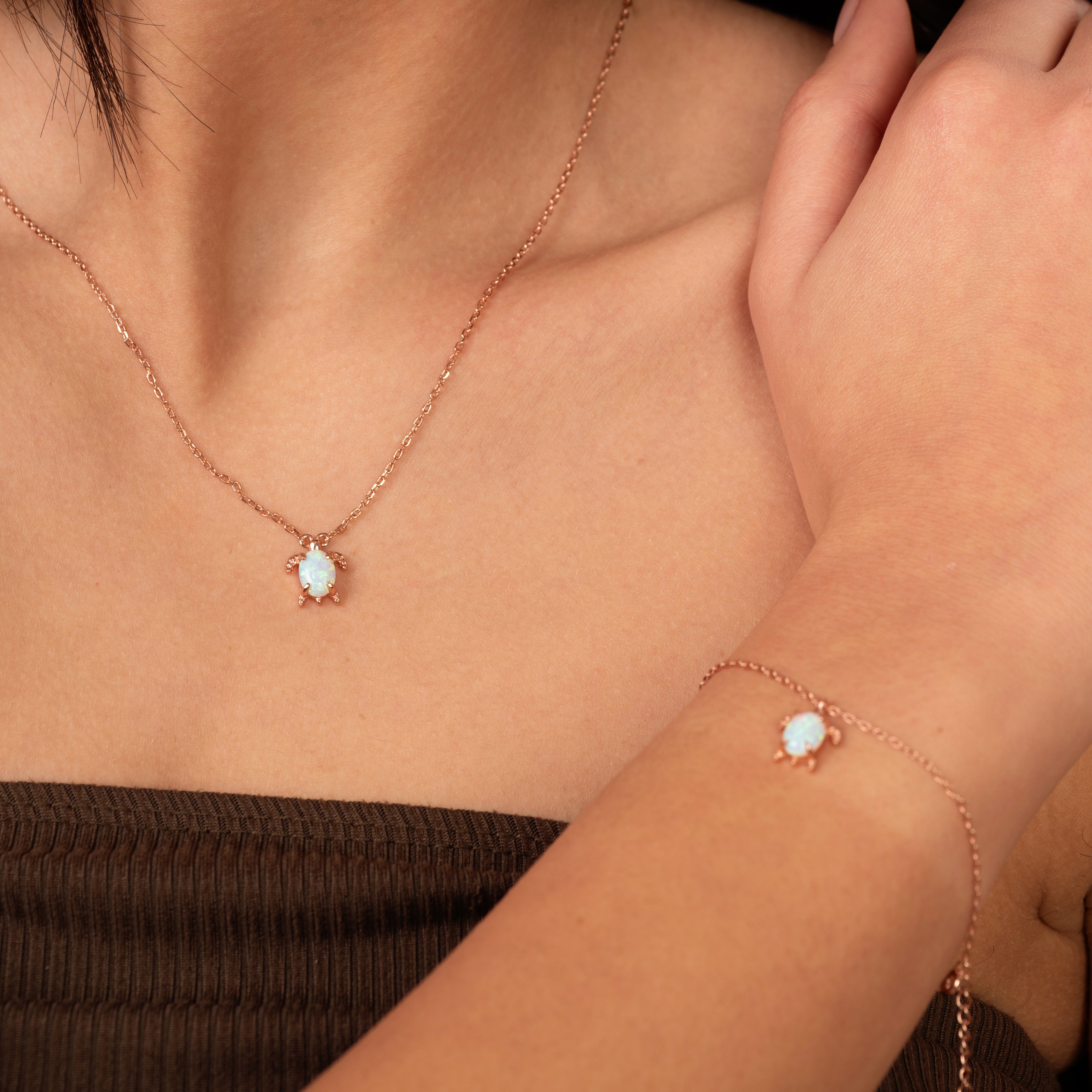 Mer Opal Necklace & Bracelet Set