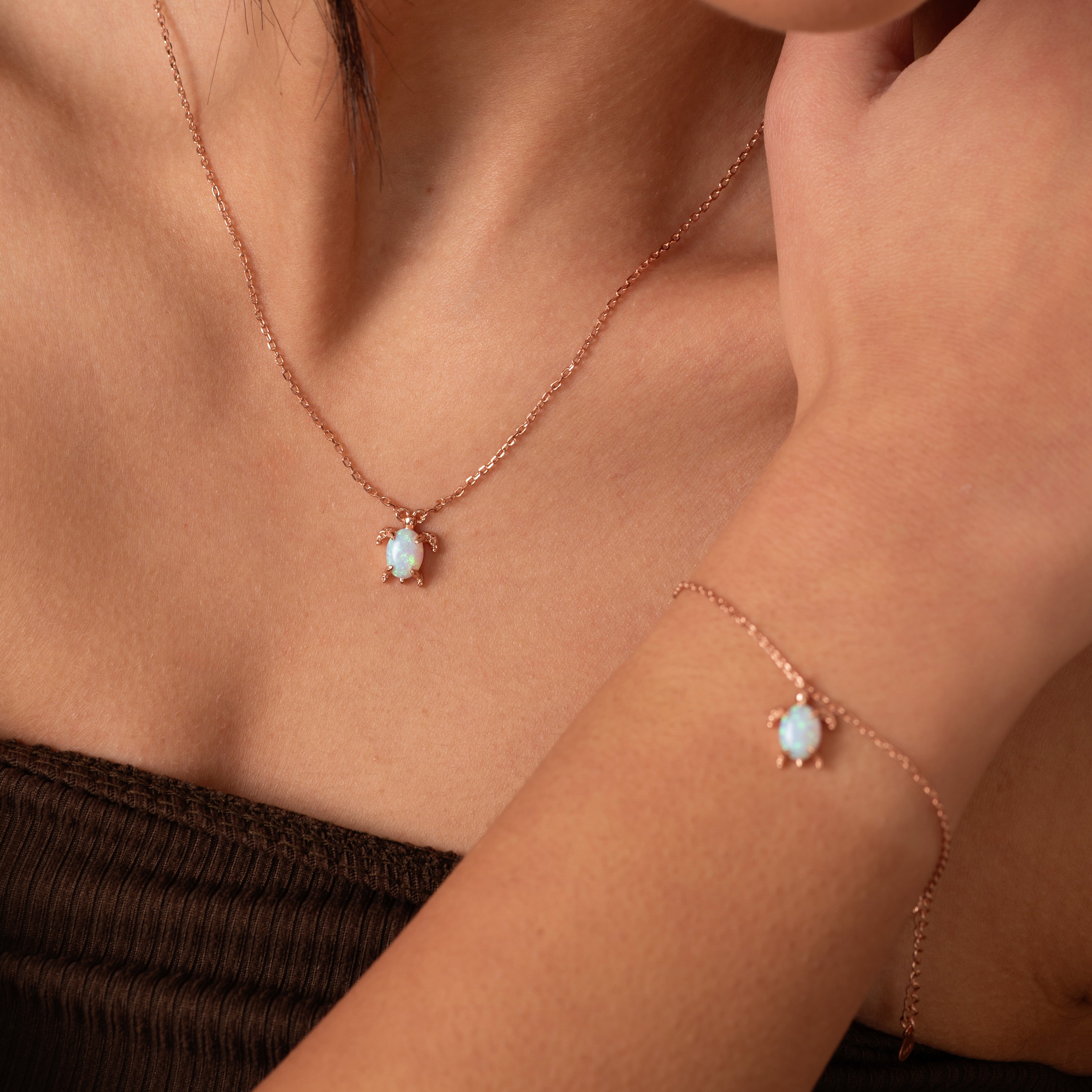 Mer Opal Necklace & Bracelet Set
