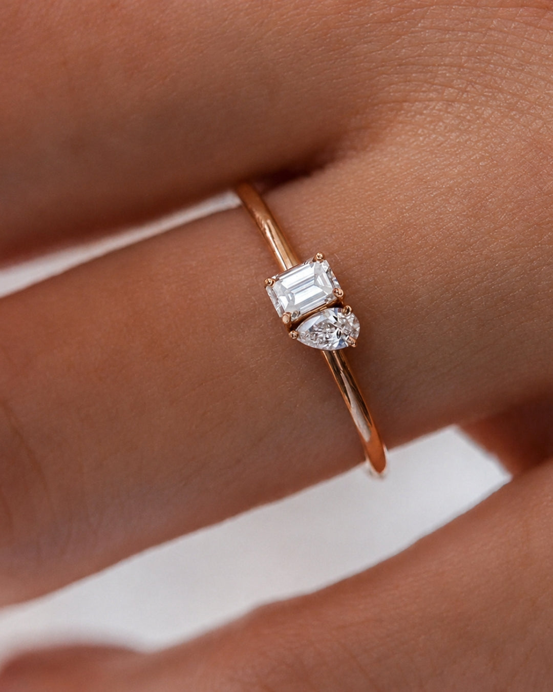 Woman's White Zircon Promise Ring - ARTSY SILVER