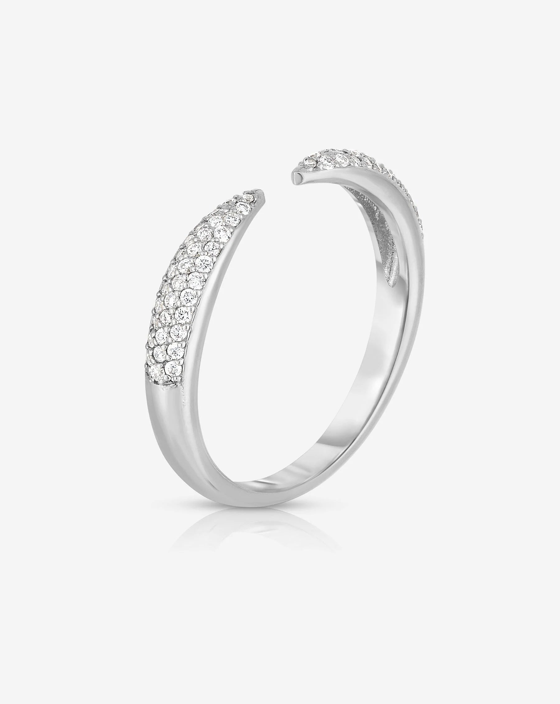 Triple Row Claw Silver Ring