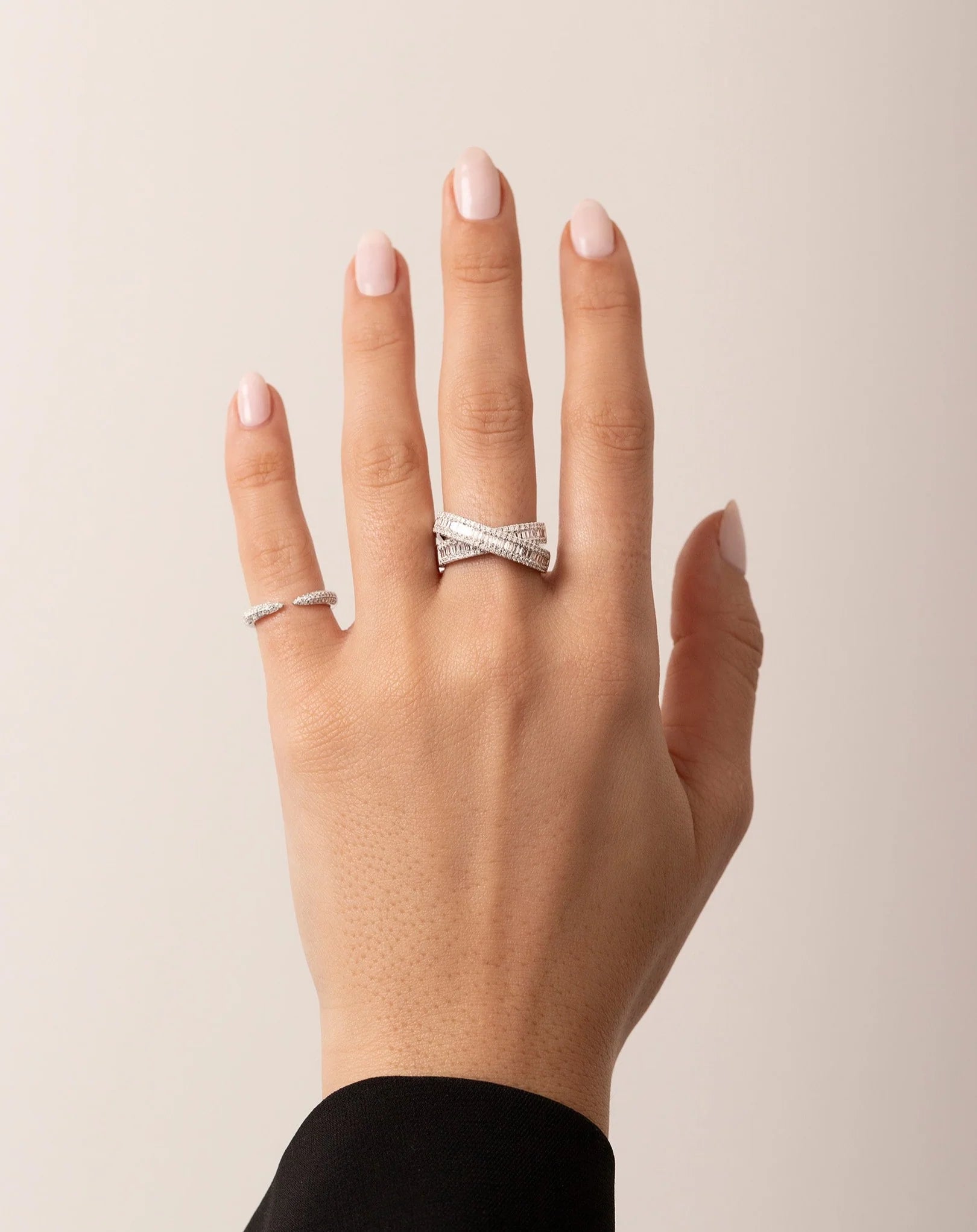 Triple Row Claw Silver Ring