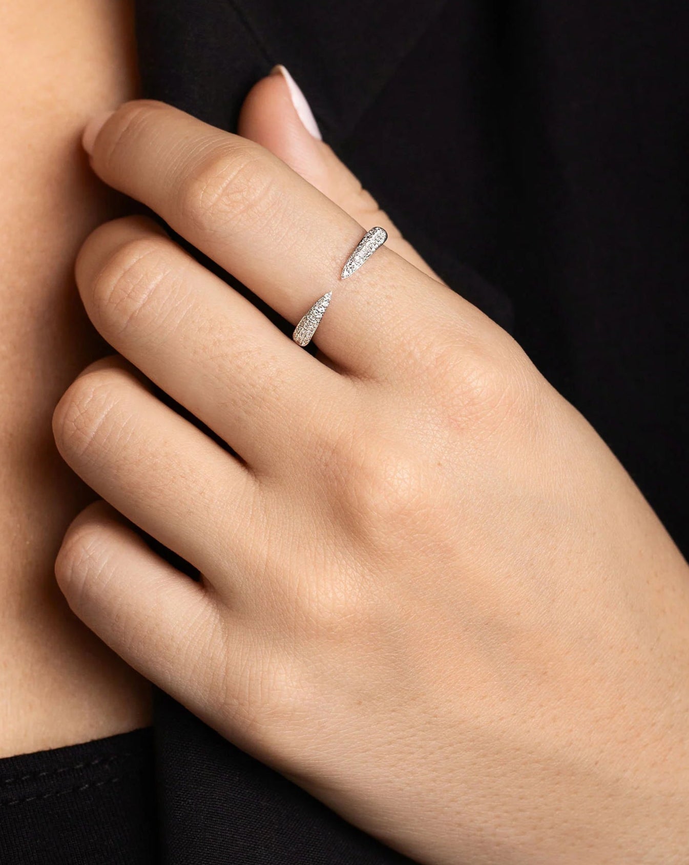 Triple Row Claw Silver Ring