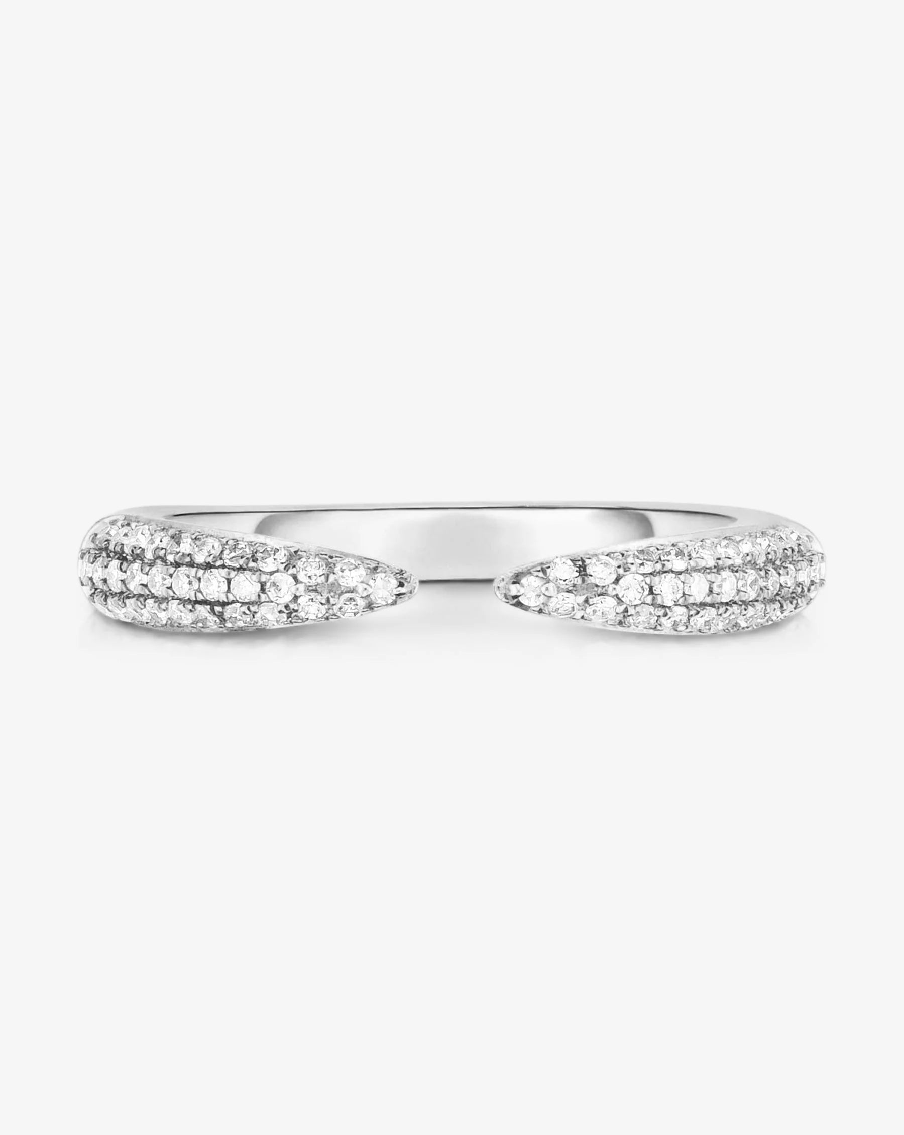 Triple Row Claw Silver Ring