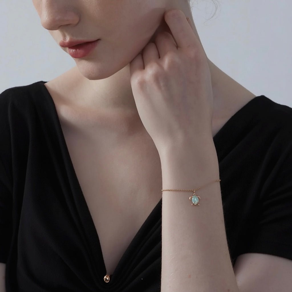 Tenytiny Turtle Opal Bracelet - ARTSY SILVER