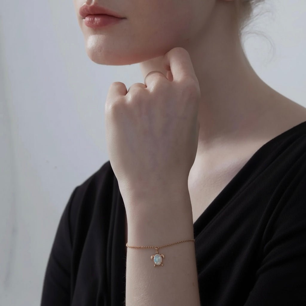 Tenytiny Turtle Opal Bracelet - ARTSY SILVER