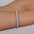 Twin Glow Tennis Bracelet 925 Sterling Silver woman's with White Zircon I ARTSY SILVER