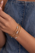 Premium 925 Sterling Silver with 18k gold plating Bracelet - Woman's  I ARTSY SILVER