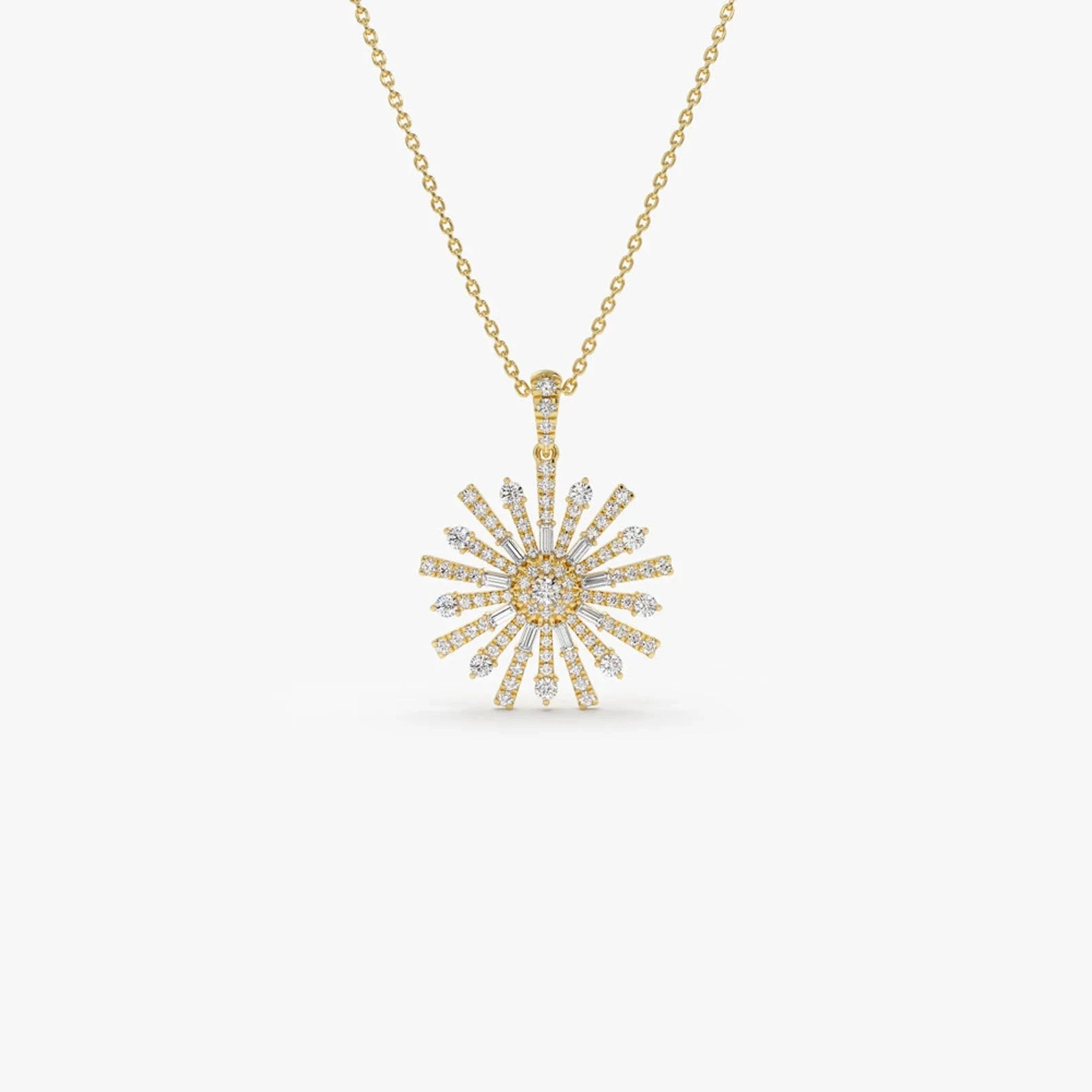 Zirconia Starburst Necklace - ARTSY SILVER