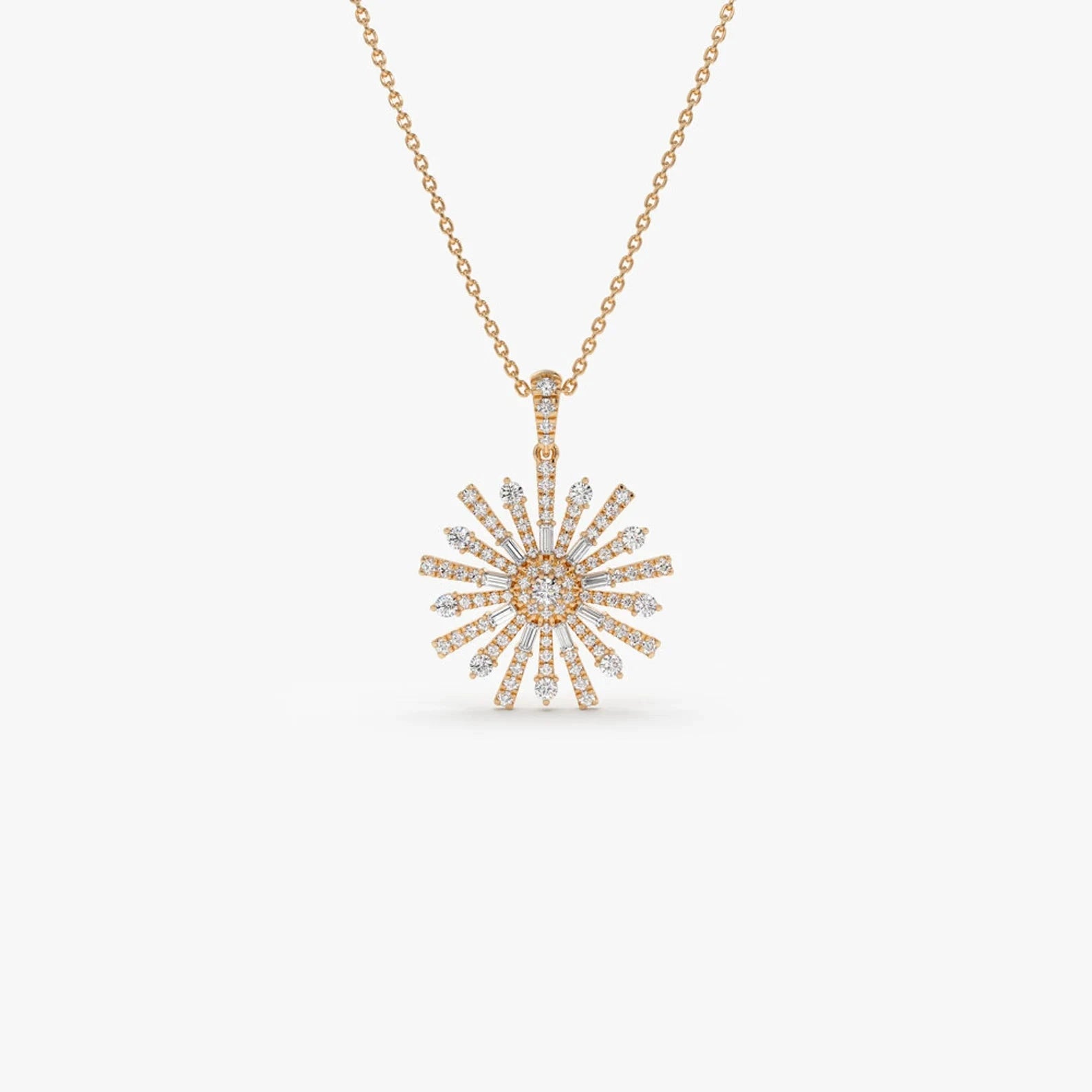Zirconia Starburst Necklace - ARTSY SILVER