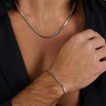 Men Necklace & Bracelet Set -925 Sterling Silver I ARTSY SILVER