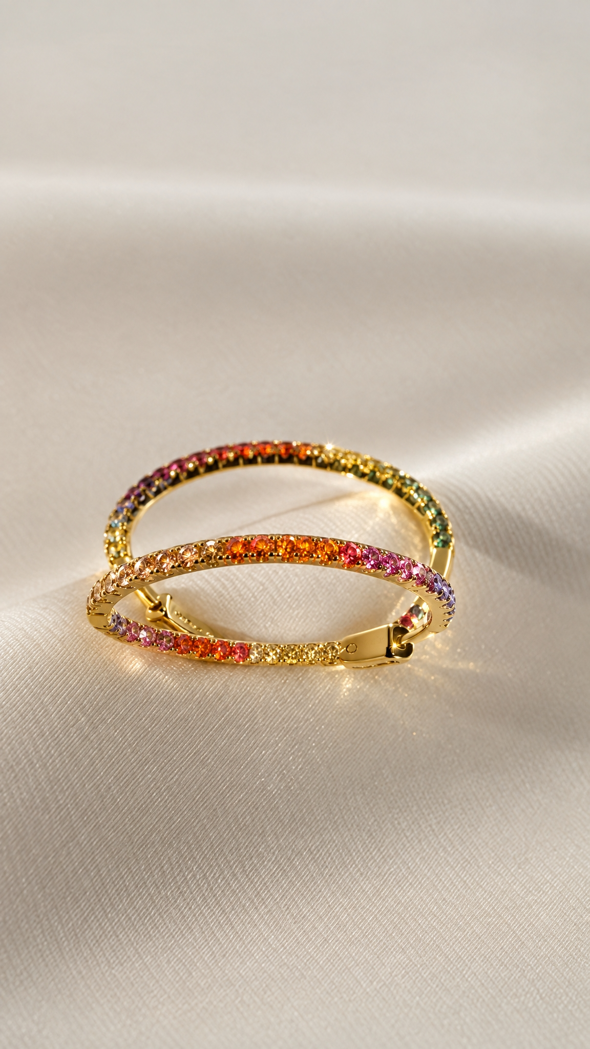 Colorful Stones Large Hoops