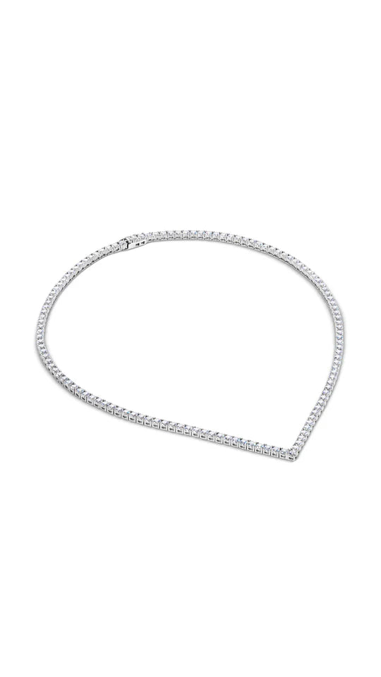 Vee-line Tennis Necklace 3mm Silver 42cm