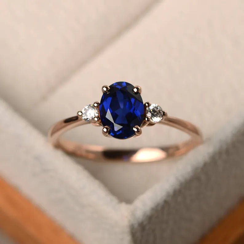 Vintage Promise Blue Sapphire Ring - ARTSY SILVER