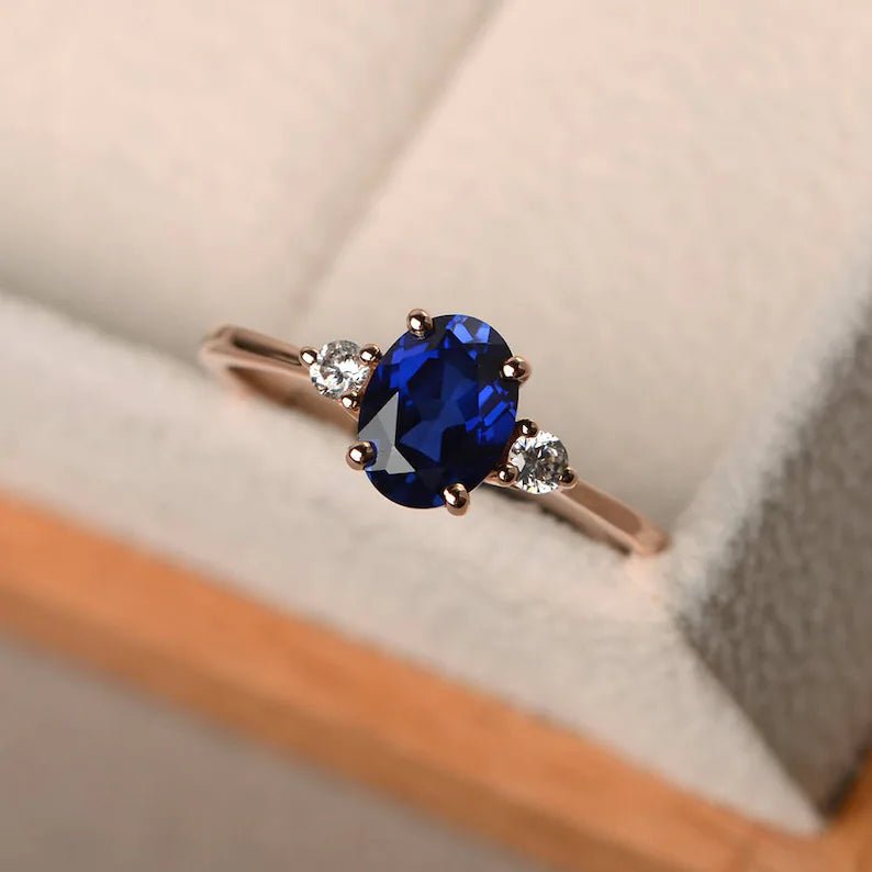 Vintage Promise Blue Sapphire Ring - ARTSY SILVER
