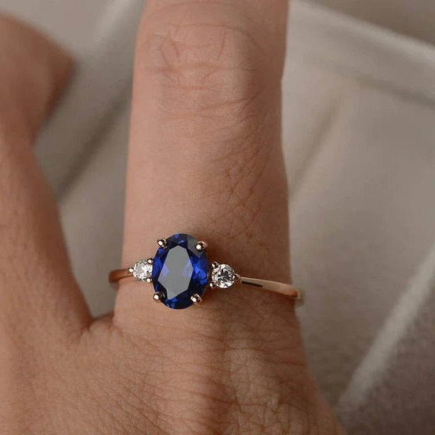 Vintage Promise Blue Sapphire Ring - ARTSY SILVER