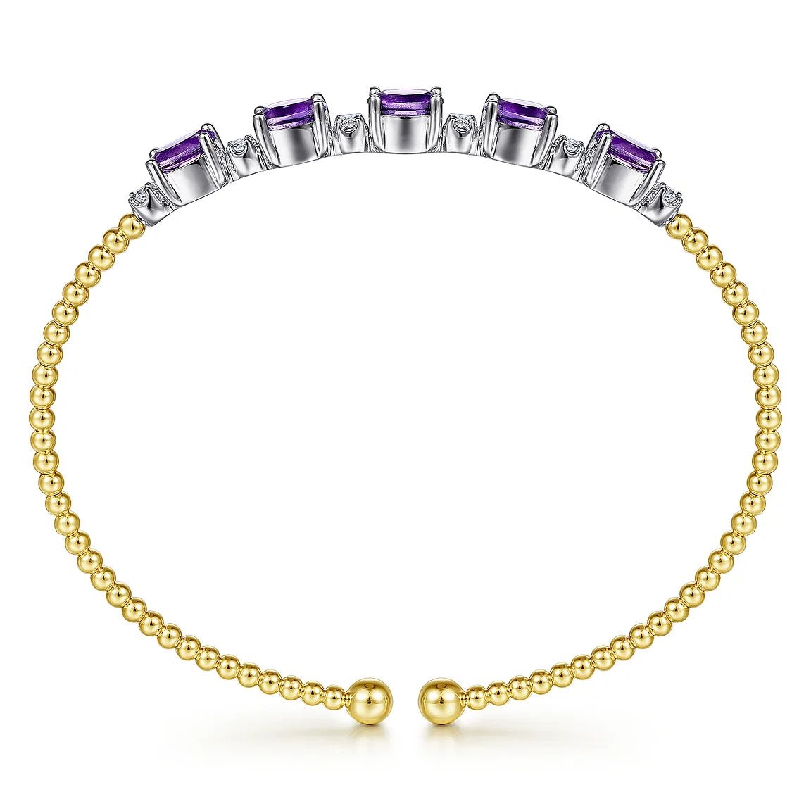 Violet Spark Amethyst Bangle - ARTSY SILVER