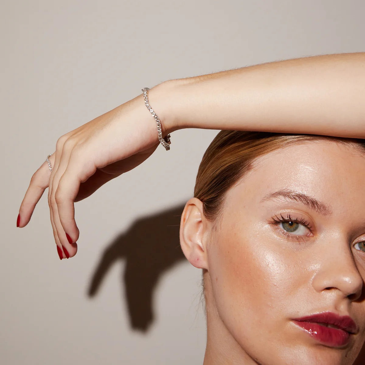 Golden Curve Tennis Bracelet