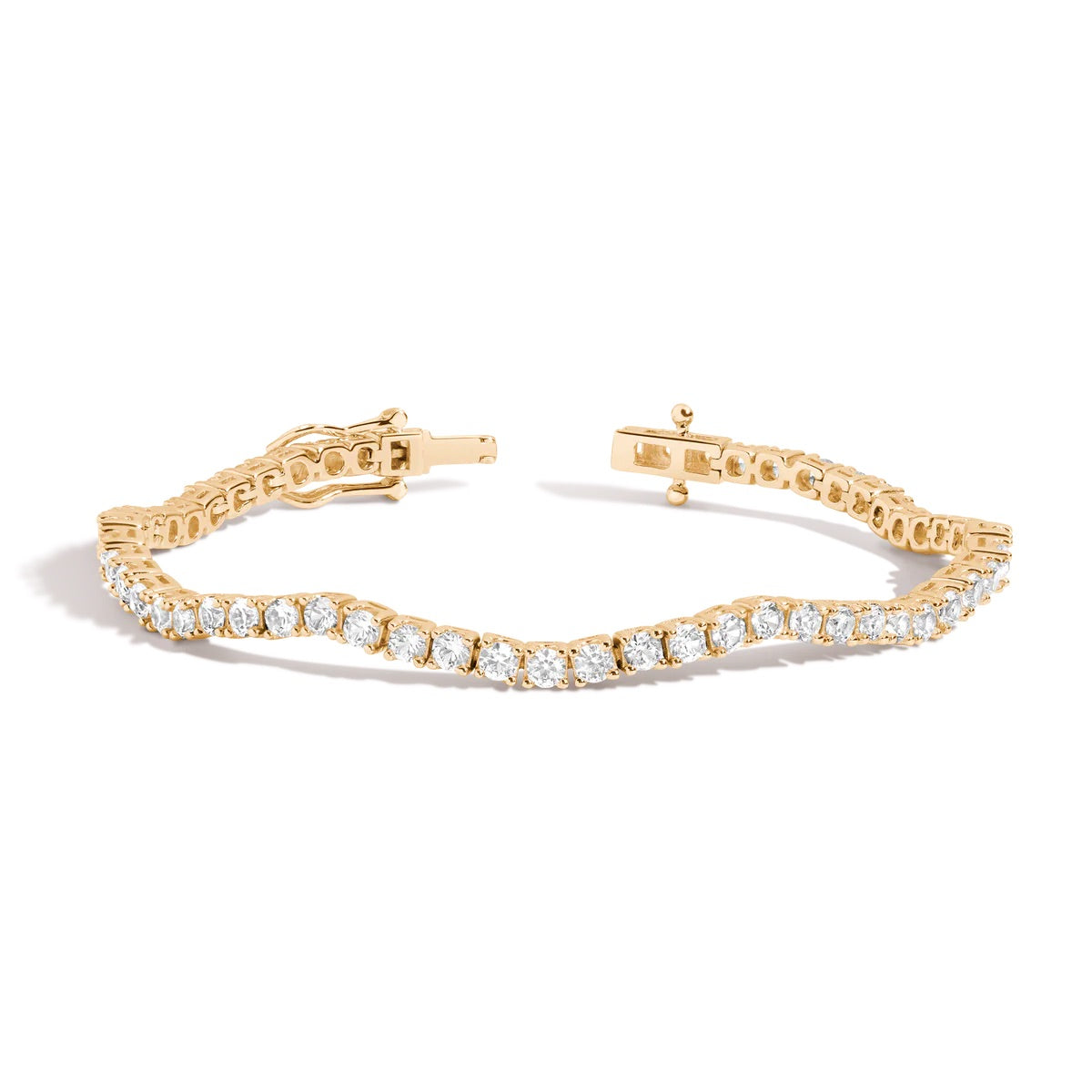Golden Curve Tennis Bracelet