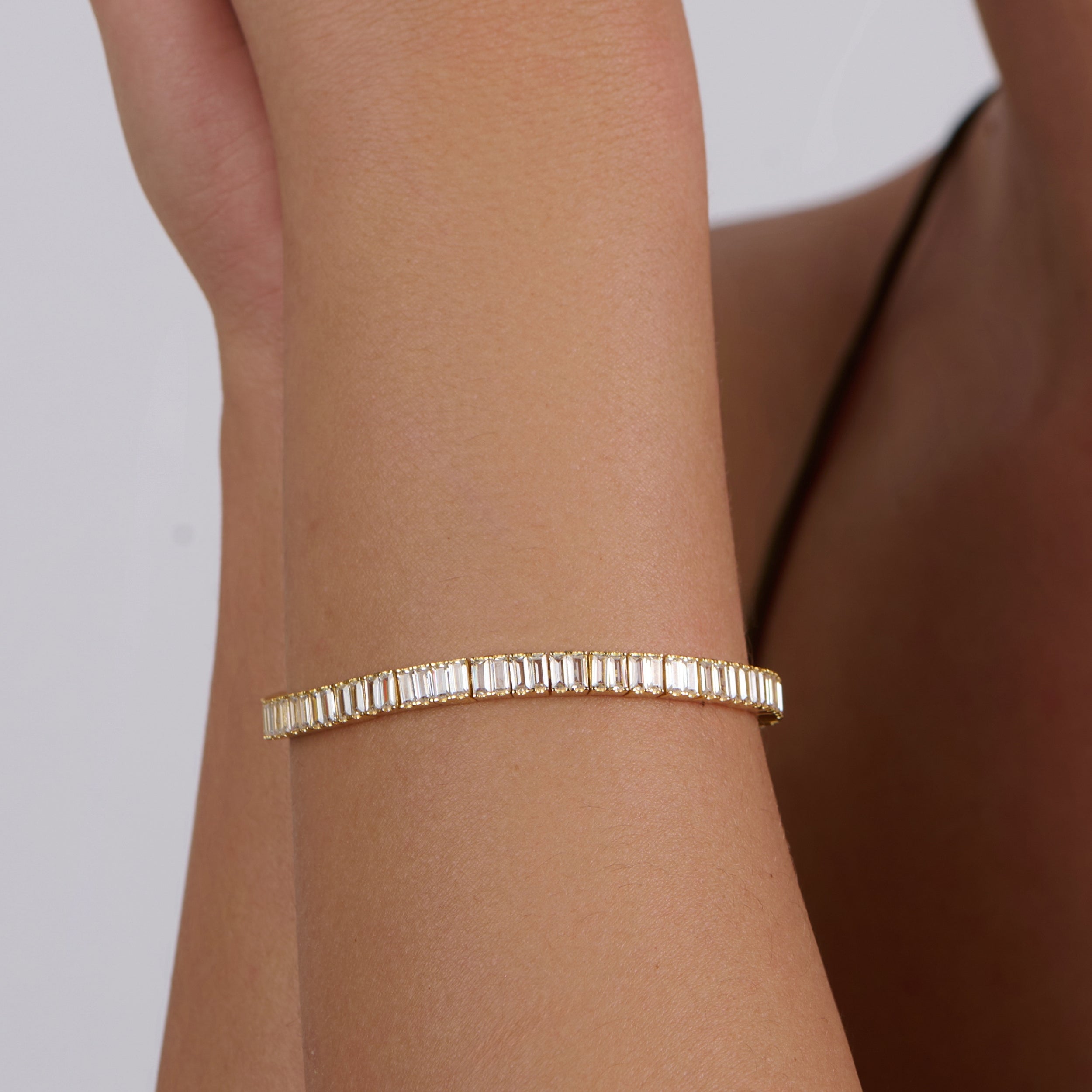 White Baguette Tennis Bracelet
