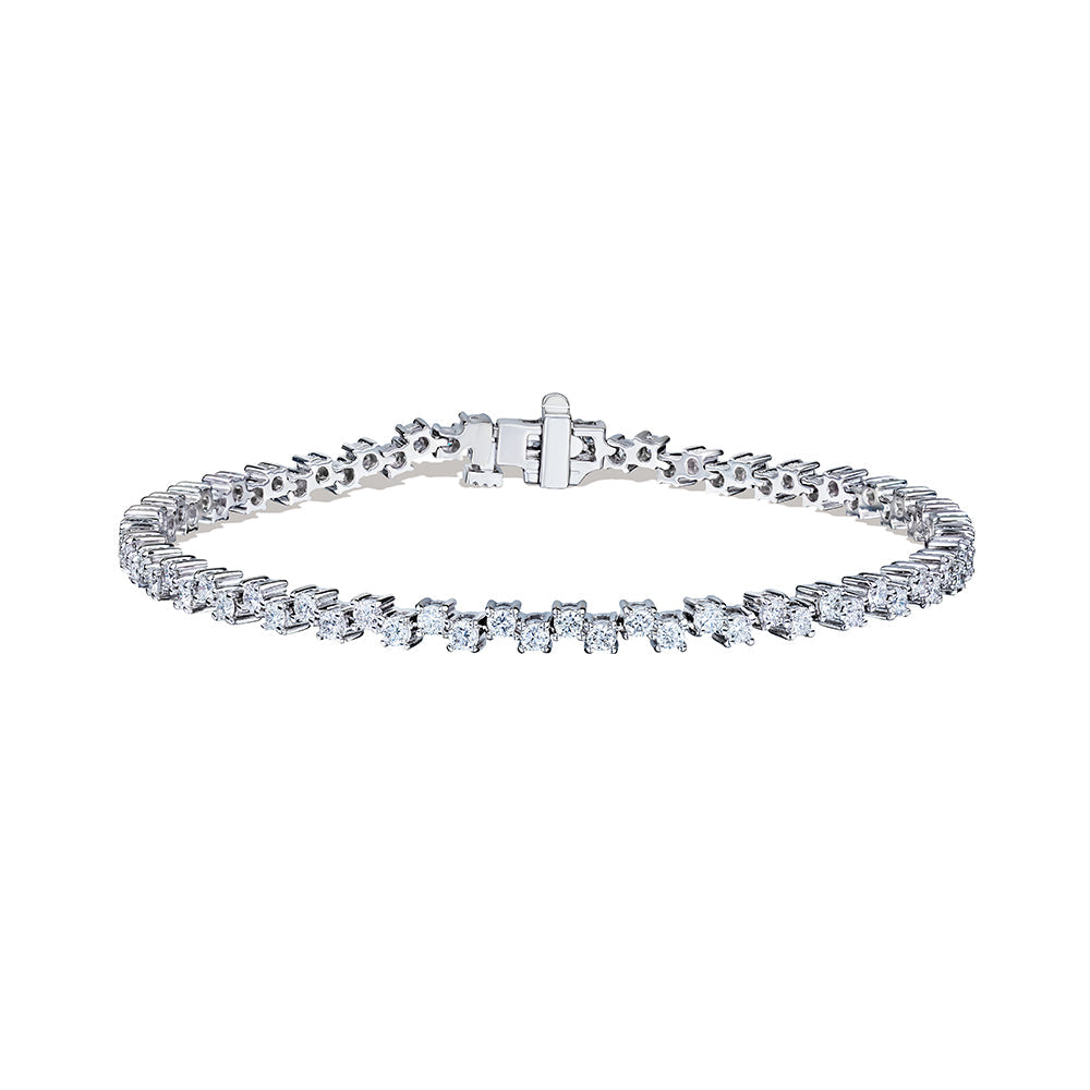 Chevron White Zircon Tennis Bracelet