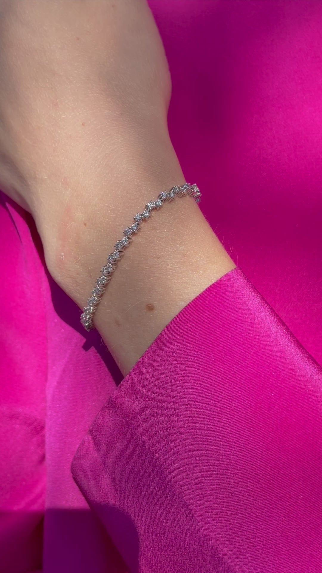 Chevron White Zircon Tennis Bracelet