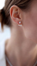 White Zircon Earrings Gold Plated woman's  - ARTSY SILVER