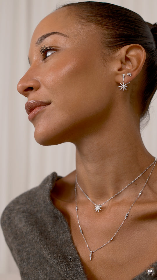 Daphne Pole Star Silver Earrings