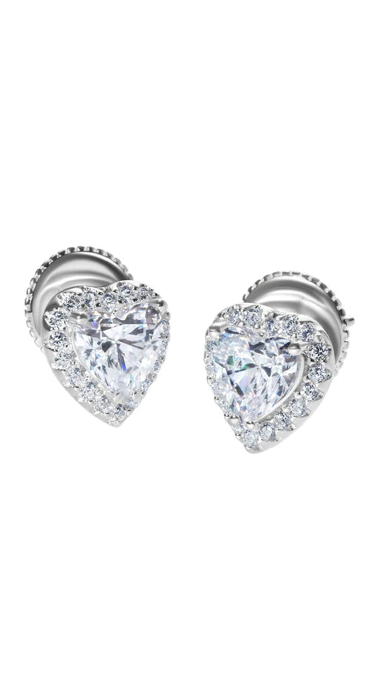 Sweetheart Silver Zircon Earrings