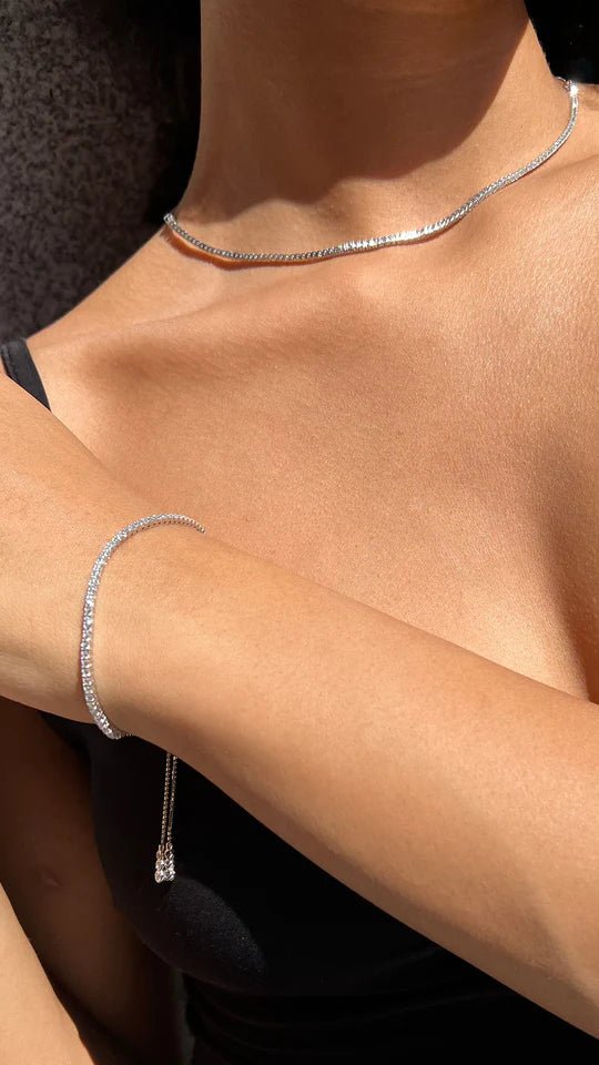 Tennis Adjustable Bracelet 3mm Silver - ARTSY SILVER