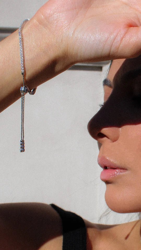 Tennis Adjustable Bracelet 3mm Silver - ARTSY SILVER