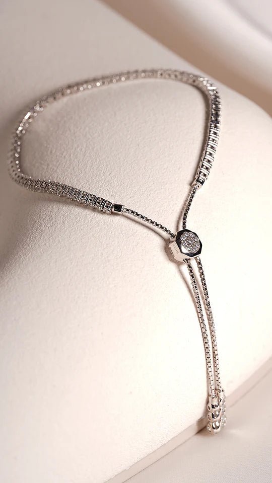 Tennis Adjustable Bracelet 3mm Silver - ARTSY SILVER