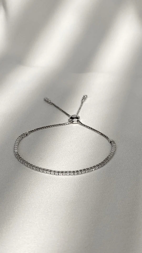 Tennis Adjustable Bracelet 3mm Silver - ARTSY SILVER