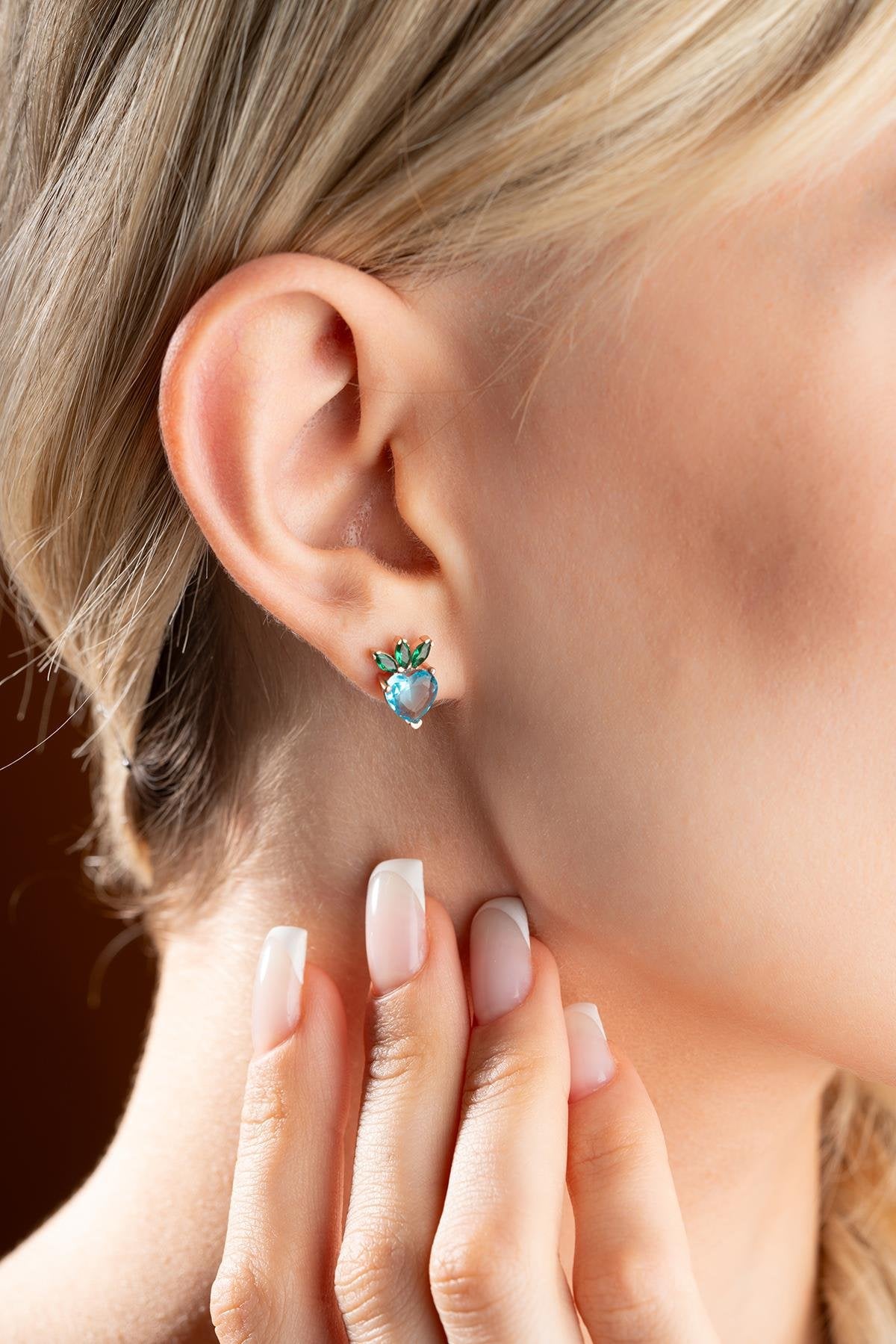 Strawberry Woman's Earring  925 Sterling Silver with 18k rose gold plating IARTSY SILVER