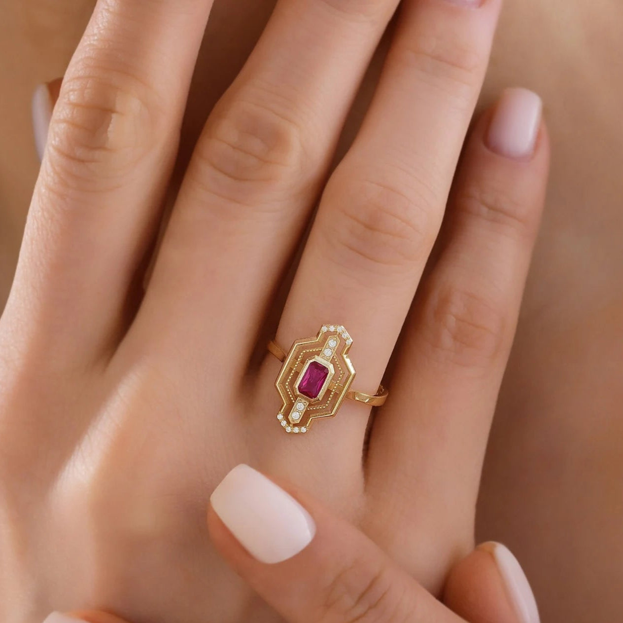 Art Deco Ruby Ring