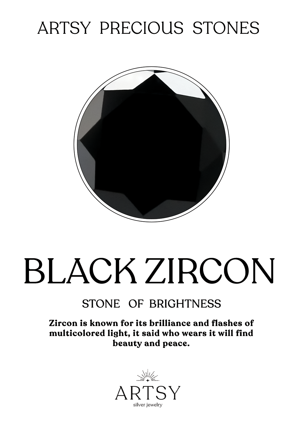Star Moon Black Stone Ring