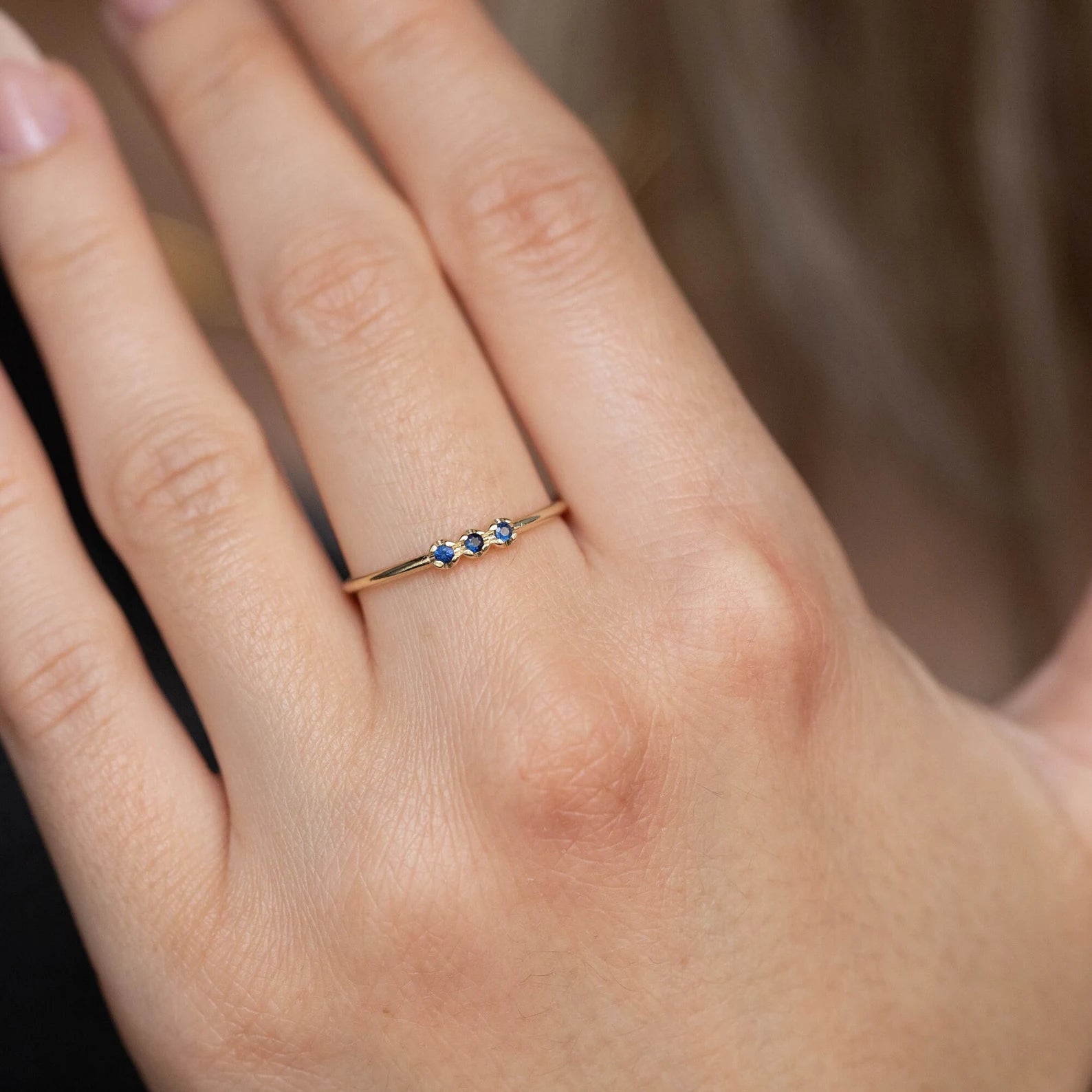 Snippet Blue Sapphire Ring - ARTSY SILVER