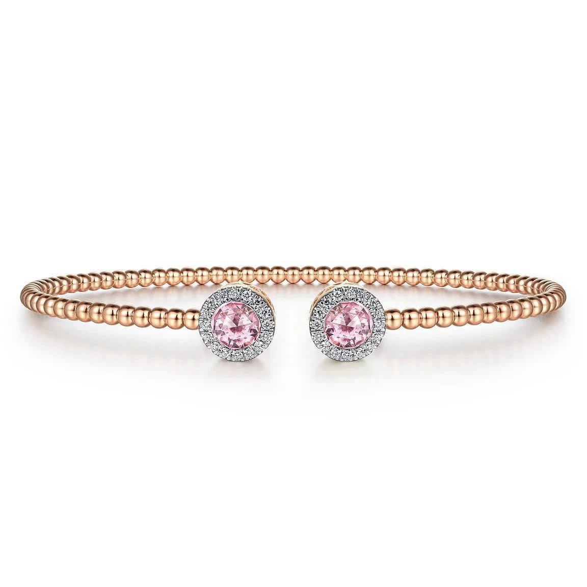 Blushed Pink Zircon Bangle - ARTSY SILVER