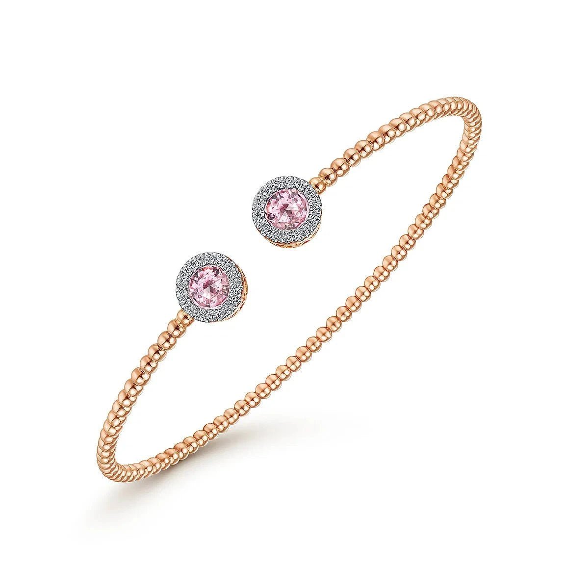Blushed Pink Zircon Bangle - ARTSY SILVER