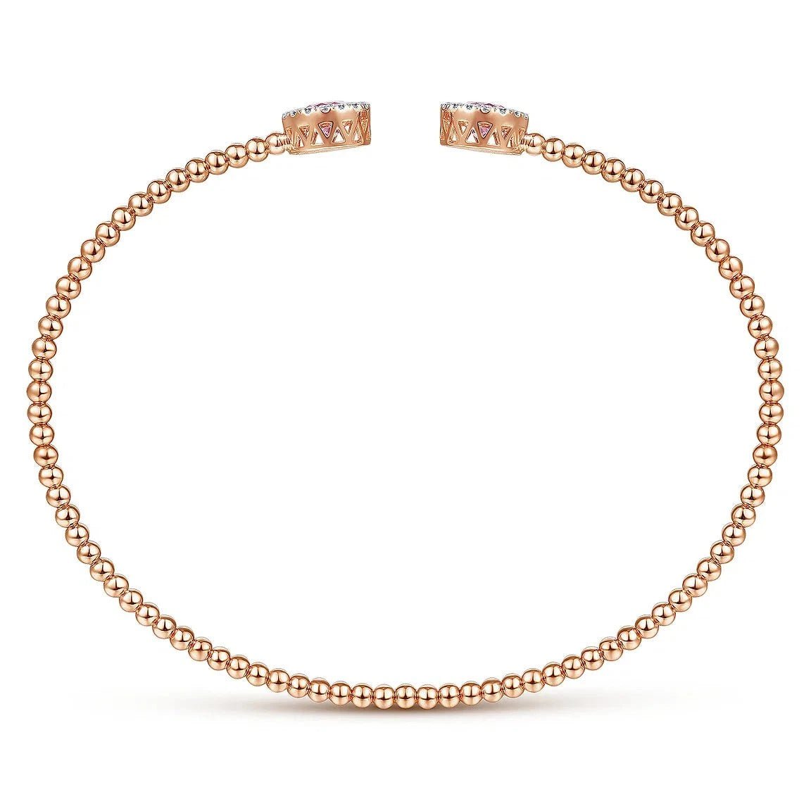 Blushed Pink Zircon Bangle - ARTSY SILVER