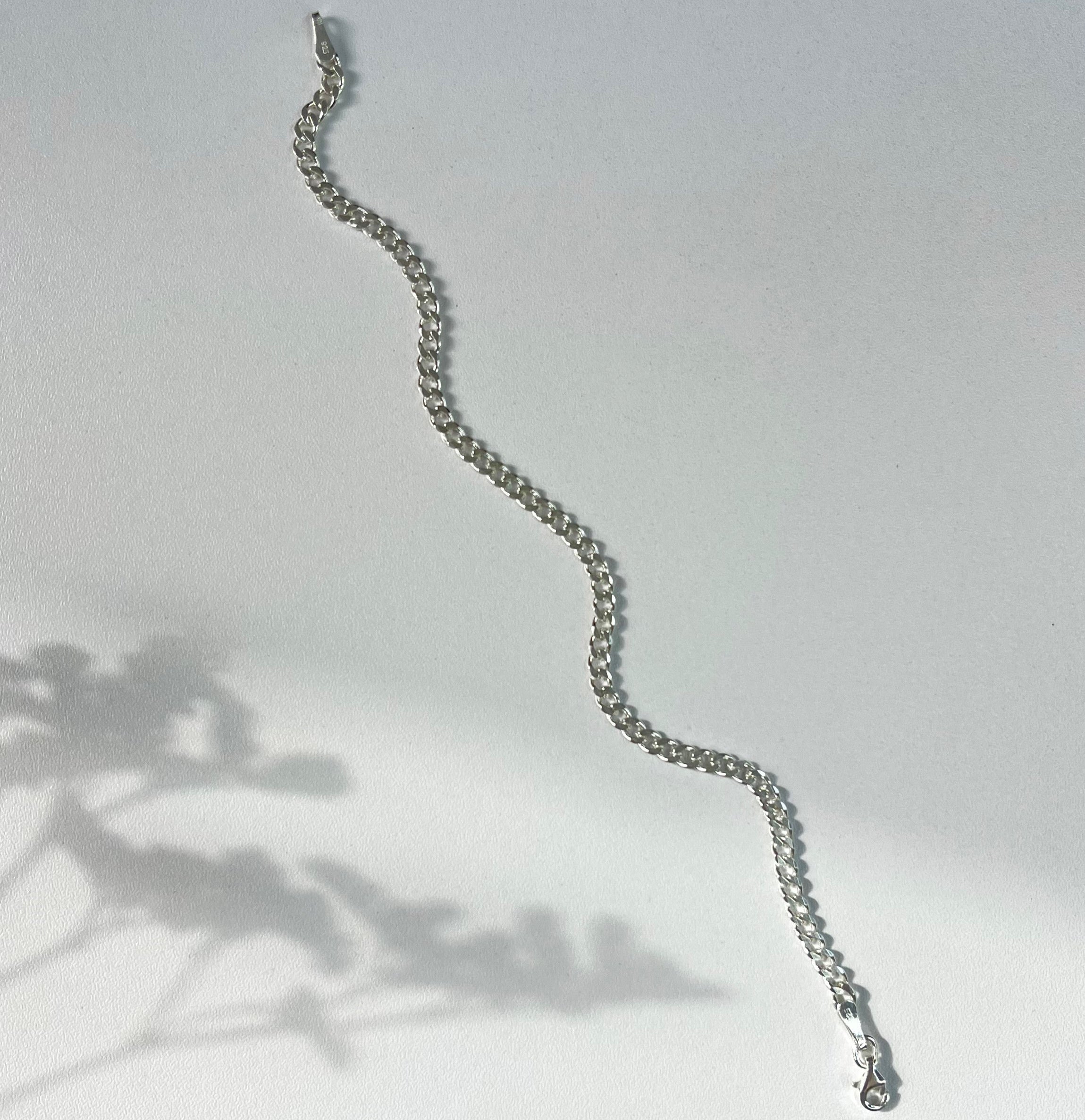 Curb Silver Bracelet 3mm